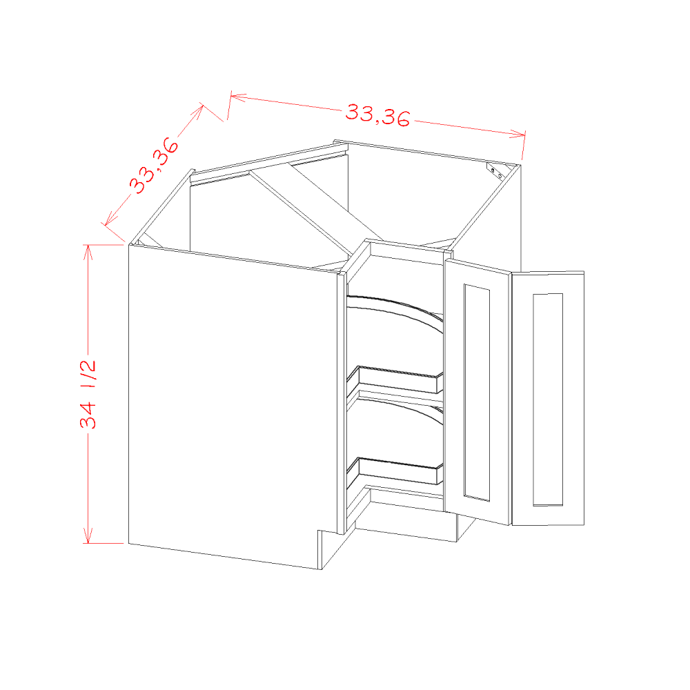 Base Easy Reach with Lazy Susan Trays