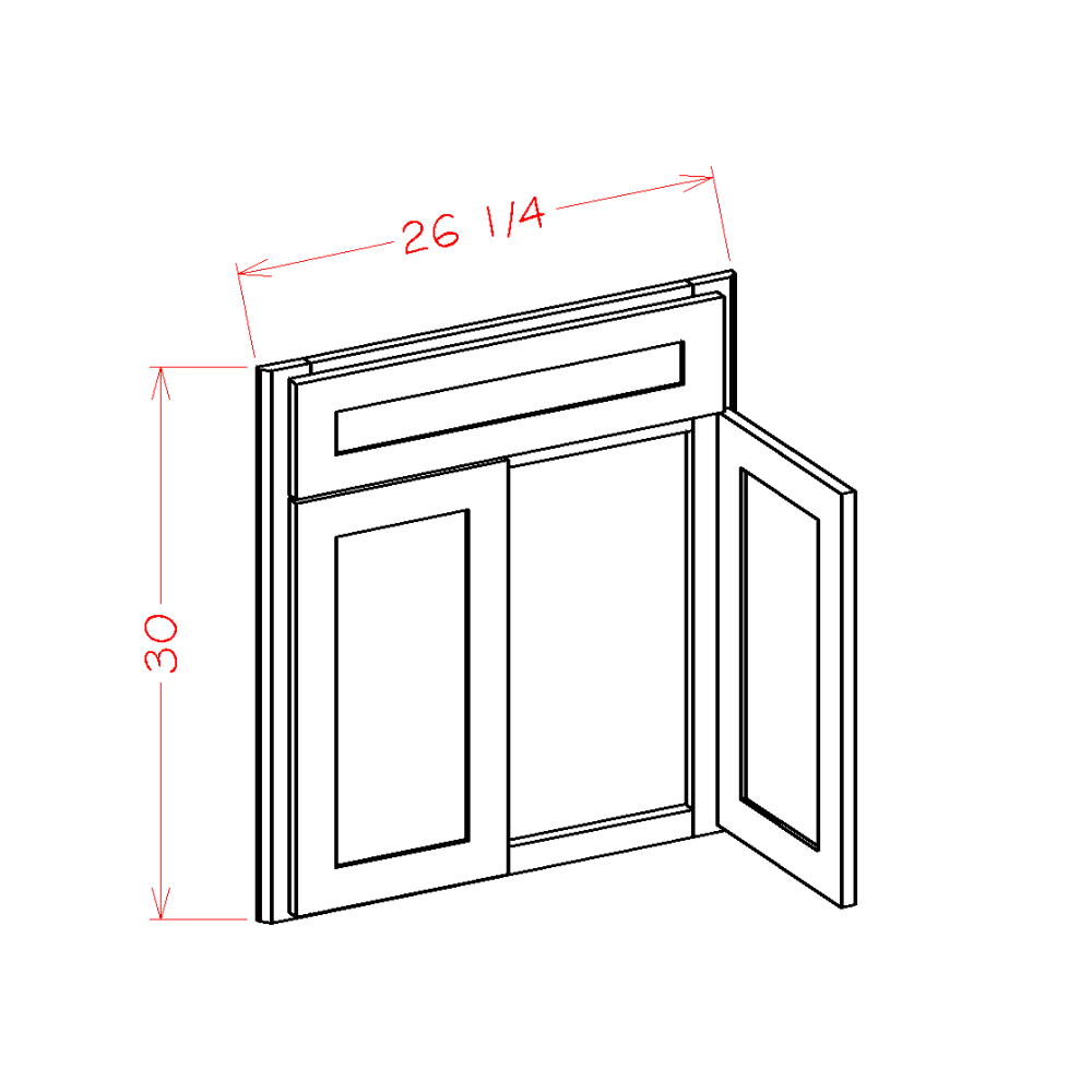 Diagonal Corner Sink Base Front