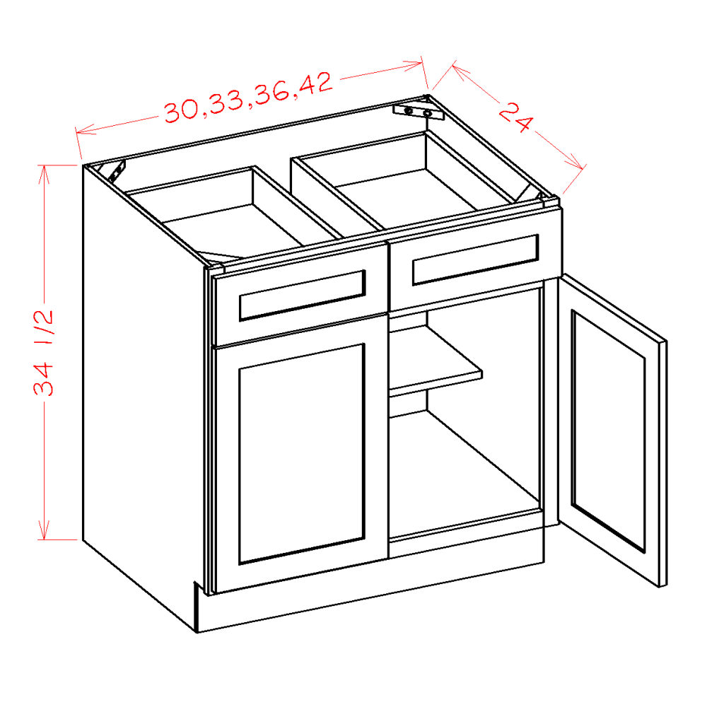 Double Door Double Drawer Bases