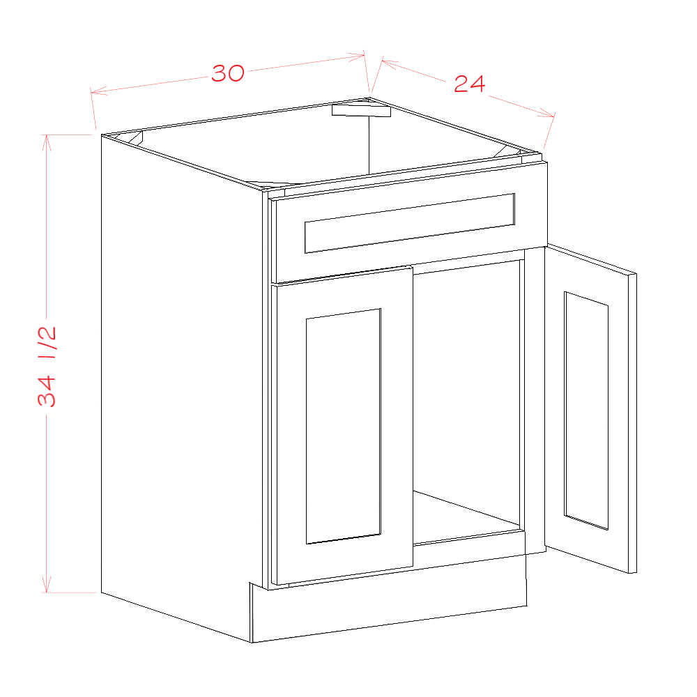 Sink Base with Single False Drawer Front